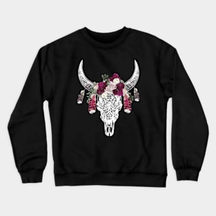 Cow skull floral 5 Crewneck Sweatshirt